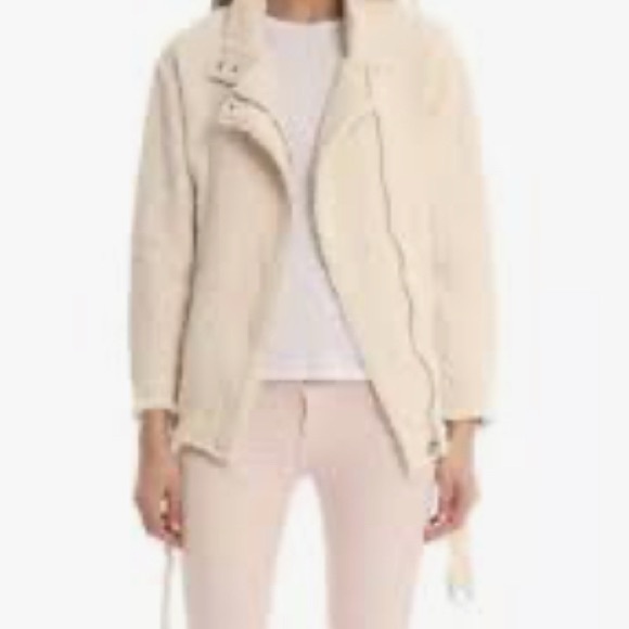 Women's Cream Tweed biker Jacket - Picture 5 of 5